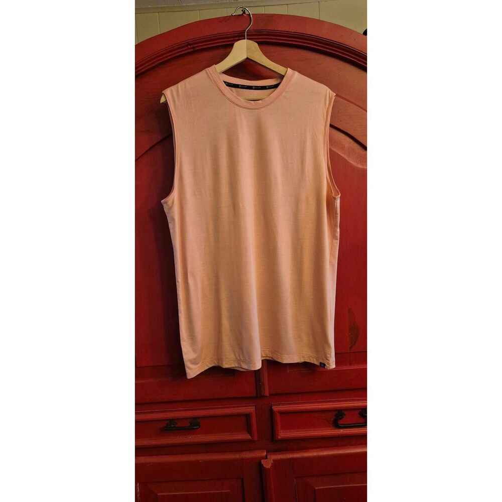 Gaiam Sze Large Heather Orange Sleeveless T Shirt Tee Tank Yoga Workout Wear EUC